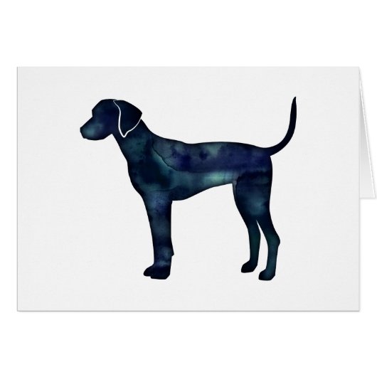 Plott Hound Black Waterverf Silhouette Card (Voorkant Horizontaal)