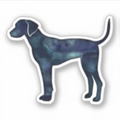 Plott Hound Black Waterverf Silhouette Sticker (Voorkant)