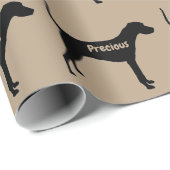 Plott Hound Dog Silhouette Cadeaupapier (Rol Hoek)