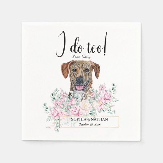 Plott Hound Dog Wedding Cocktail Napkins Servet (Voorkant)