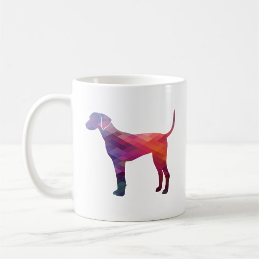 Plott Hound Geometric Pattern Silhouette Paars Koffiemok (Links)