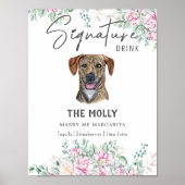 Plott Hound Hondenhandtekening Drink teken Poster (Voorkant)