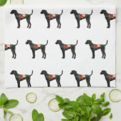 Plott Hound Hondenras Boho Floral Silhouette Theedoek (Gevouwen)