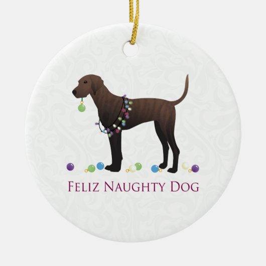 Plott Hound Kerstmis Keramisch Ornament (Voorkant)