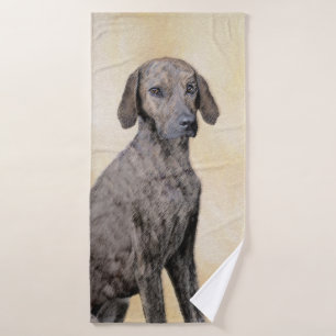 Plott Painting - Cute Original Dog Art Bad Handdoek