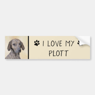 Plott Painting - Cute Original Dog Art Bumpersticker