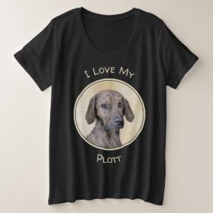 Plott Painting - Cute Original Dog Art Grote Maat T-shirt