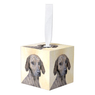 Plott Painting - Cute Original Dog Art Kubus Ornament