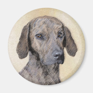 Plott Painting - Cute Original Dog Art Magneet