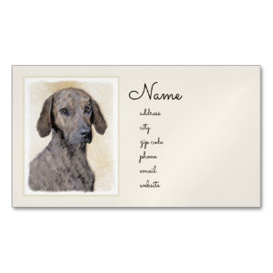 Plott Painting - Cute Original Dog Art Magnetisch Visitekaartje