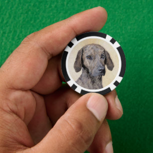 Plott Painting - Cute Original Dog Art Poker Chips
