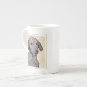Plott Painting - Cute Original Dog Art Porselein Kop