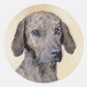 Plott Painting - Cute Original Dog Art Ronde Sticker