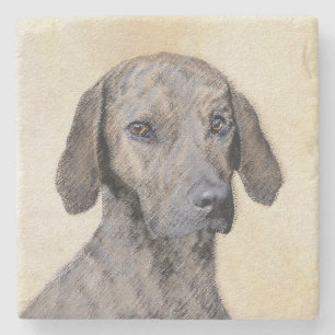 Plott Painting - Cute Original Dog Art Stenen Onderzetter