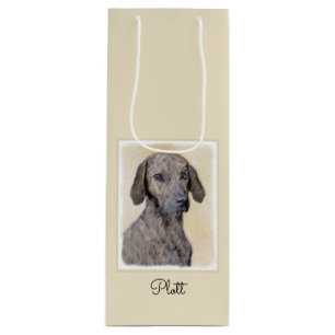 Plott Painting - Cute Original Dog Art Wijn Cadeautas
