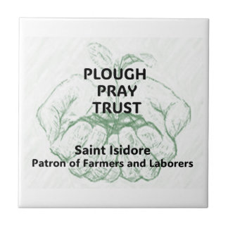 "Plough Pray Trust" Saint Isidore Magnet Tegeltje