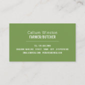 Plougher en champ, fermier et Carte de visite de b (Dos)