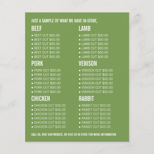 Plougher in Field, Farmer & Slager Reclame Flyer (Achterkant)