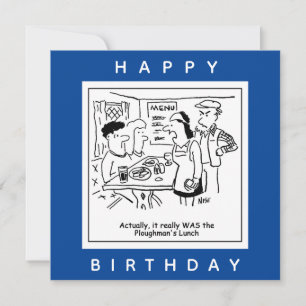 Plowman's Lunch Pub Menu Cartoon