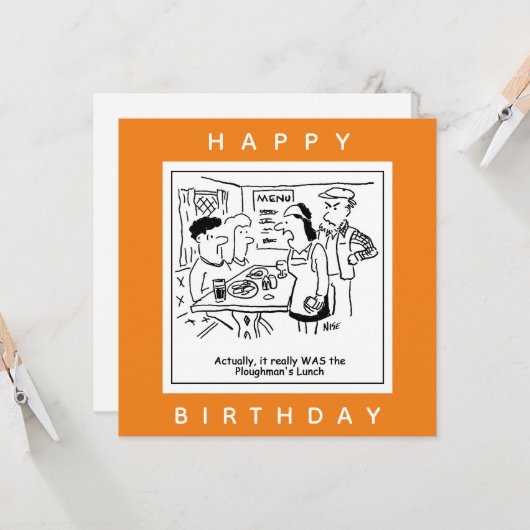 Plowman's Lunch Pub Menu Cartoon (Voorkant / Achterkant in situ)