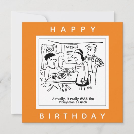 Plowman's Lunch Pub Menu Cartoon (Voorkant)
