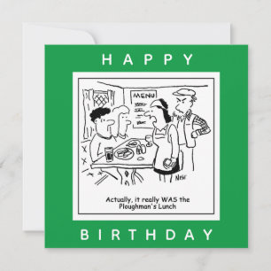 Plowman's Lunch Pub Menu Cartoon