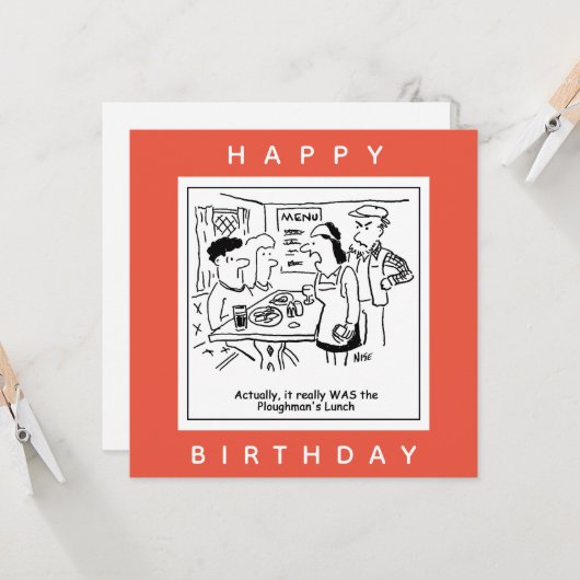 Plowman's Lunch Pub Menu Dessin (Devant/Arrière en situation)