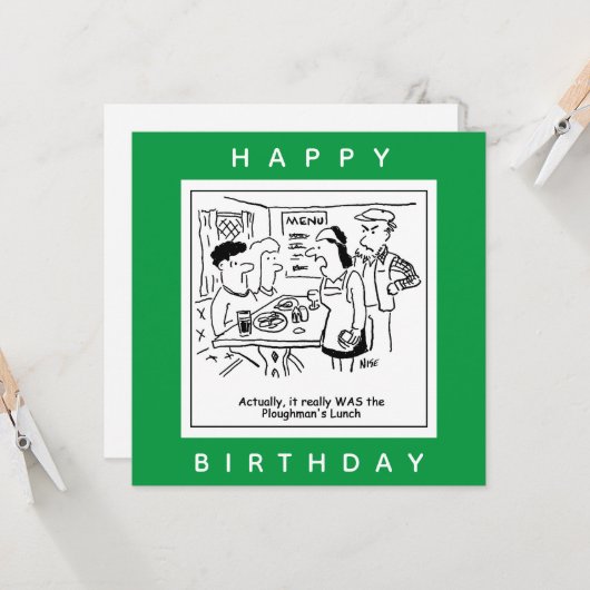 Plowman's Lunch Pub Menu Dessin (Devant/Arrière en situation)