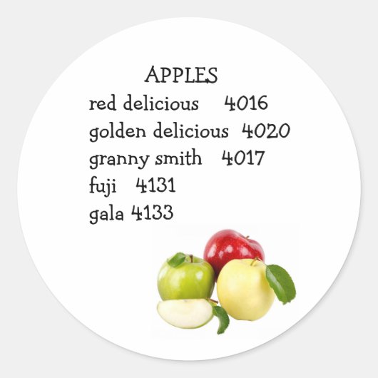 PLU-code voor appelen Ronde Sticker (Voorkant)