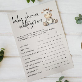  Pluche Dier Baby shower Scattegories Game Flyer