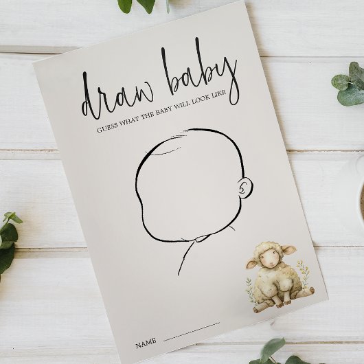 Pluche Dieren Baby shower Draw Baby Game Flyer