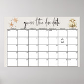 pluche dieren Baby shower Guess Datum Poster (Voorkant)