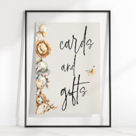 Pluche Dieren Baby shower Kaarten Geschenken Poster