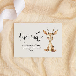 Pluche Dieren Baby shower Luier Raffle Notitiekaartje