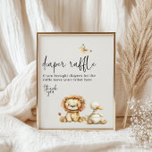 Pluche Dieren Baby shower Luier Raffle Poster