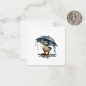 Pluche Eendje ansichtkaart stijl notitiekaart Notitiekaartje (Voorkant / Achterkant in situ)