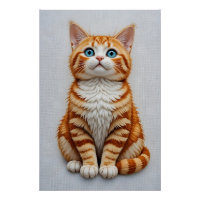 Pluche geborduurde kat