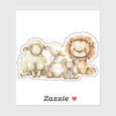  pluche kinderdagverblijf dieren Baby shower Sticker (Vel)