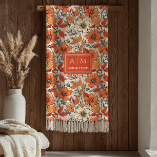 Pluche roestige tinten salie olijfgroen herfst blo fleece deken