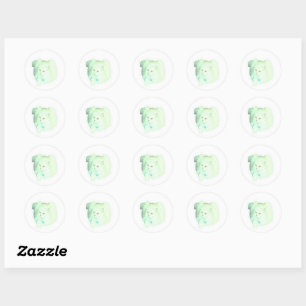 Pluche Witte Kat Sticker, Schattige Langharige Per Ronde Sticker
