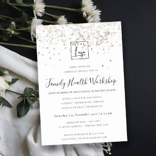 PLUCHE ZILVERFOLIE TEXTUUR UW LOGO WORKSHOP EVENEM KAART