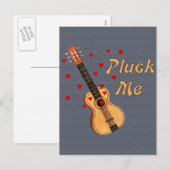 Pluck Me Valentijn Gitaar Feestdagenkaart (Voorkant / Achterkant)