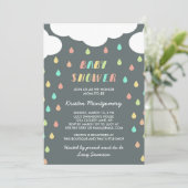 Pludrops colorés | Invitation baby shower (Debout devant)