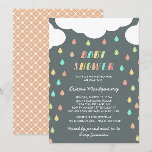 Pludrops colorés   Invitation baby shower