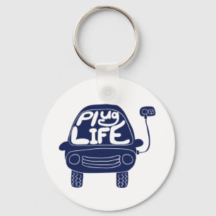 Plug Life Cute Navy Blue Electric Auto Sleutelhanger