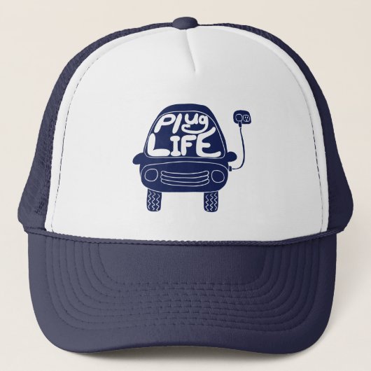 Plug Life Cute Navy Blue Electric Auto Trucker Pet (Voorkant)