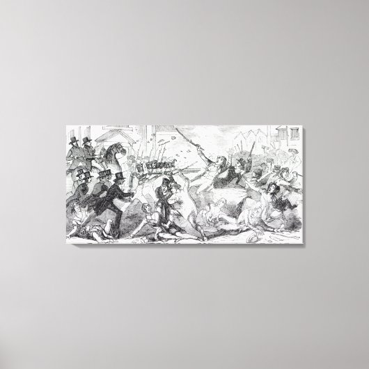 Plug Plot Riot in Preston Canvas Afdruk (Voorkant)