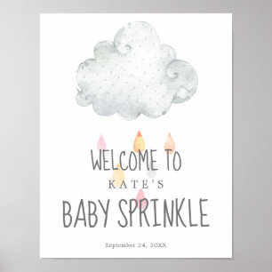 Pluie Cloud Girl Baby Sprinke Welcome Poster