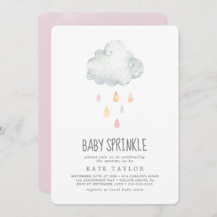 Pluie Cloud Girl Baby Sprinkl Invitation
