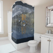 Pluie dans le rideau de douche en verre (En situation)